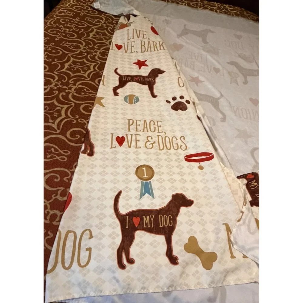 Saturday Knight Ltd Dogs Multicolored Shower Curtain 100% Polyester 70X72